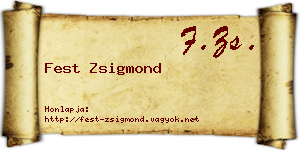 Fest Zsigmond névjegykártya